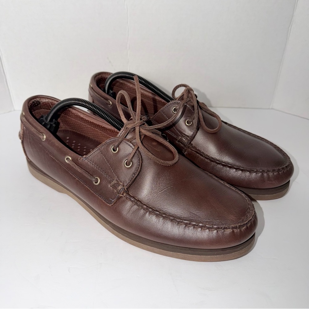 Allen Edmonds Boat Shoe Men’s Brown Leather Mocs 11.5 D Classic Loafer Force 10